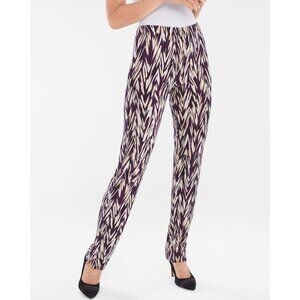 Chico's Travelers Purple & Beige Stretchy Pants Size 3R 16/18